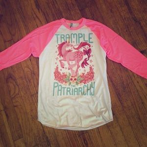 3/4 unicorn baseball tee